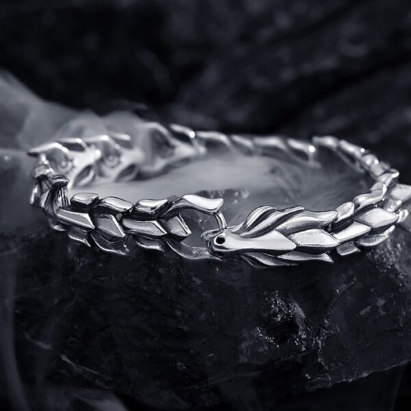 Men's Sterling Silver Dragon Chain Bracelet