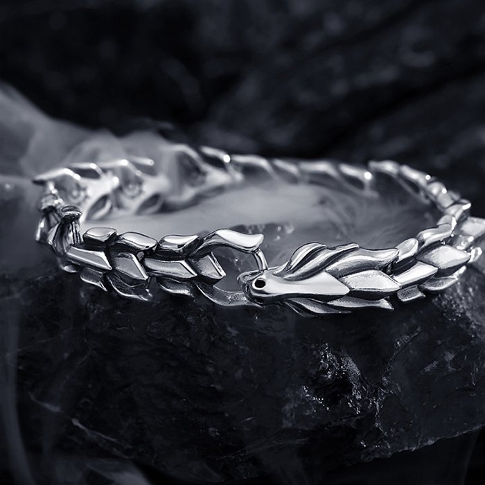 Silver Dragon Men's Chain Bracelet