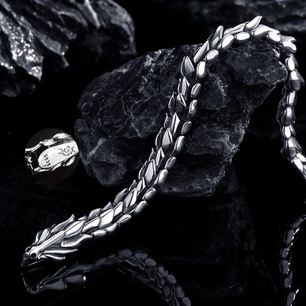 Men's Sterling Silver Dragon Chain Bracelet
