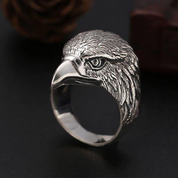 Men's Sterling Silver Eagle Head Ring