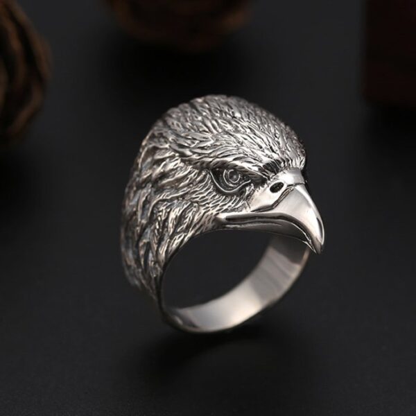 Men's Sterling Silver Eagle Head Ring