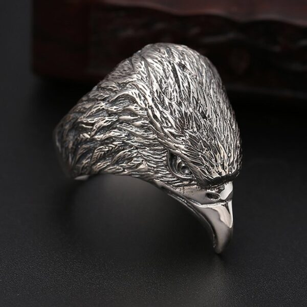 Men's Sterling Silver Eagle Head Ring