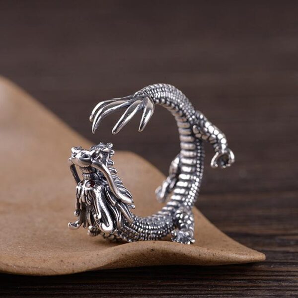 Sterling Silver Dragon Ring