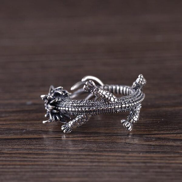 Sterling Silver Dragon Ring