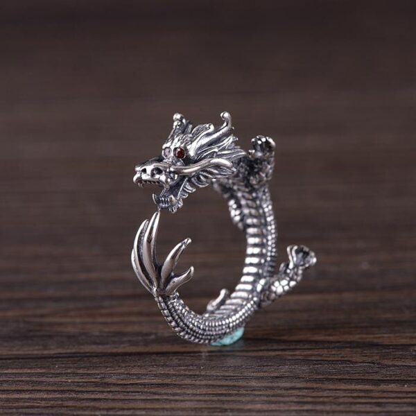 Sterling Silver Dragon Ring