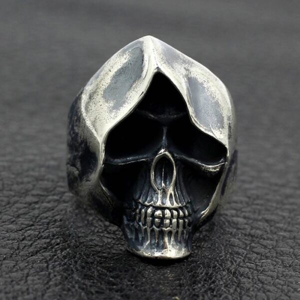 Men's Sterling Silver Grim Reaper Skull Ring