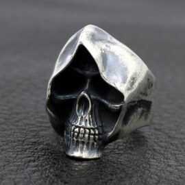 Men's Sterling Silver Grim Reaper Skull Ring