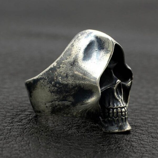 Men's Sterling Silver Grim Reaper Skull Ring