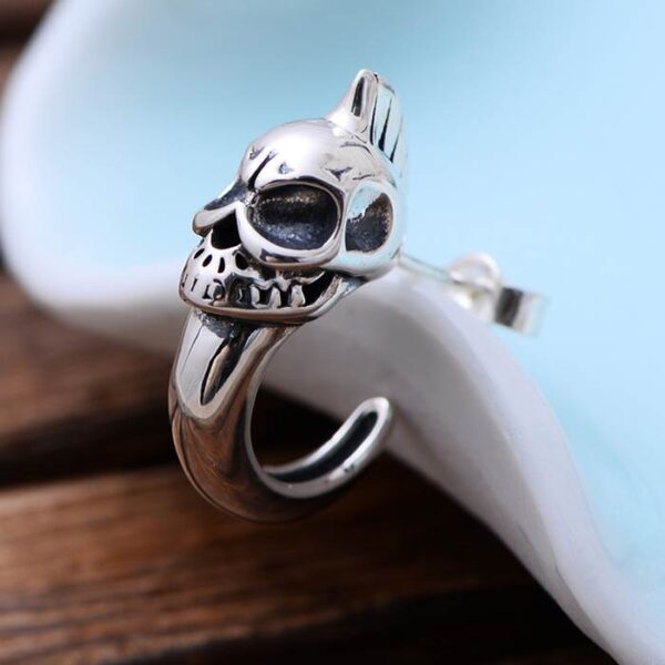 Men's Sterling Silver Skull Earrings