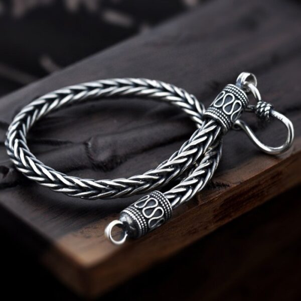 Mens Sterling Silver Wheat Chain Bracelet