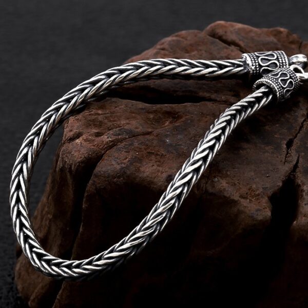 Mens Sterling Silver Wheat Chain Bracelet