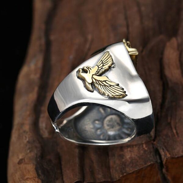 Silver Freedom Eagle Signet Ring