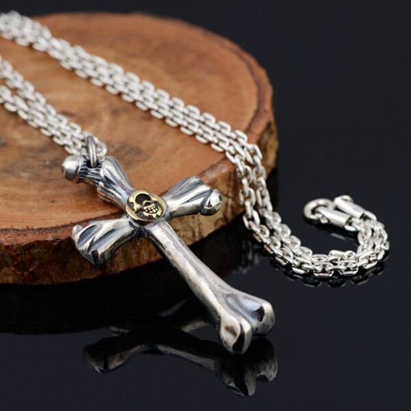 Skull Crossed Bones Pendant Necklace