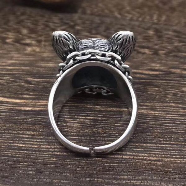 Sterling Silver Cute Bulldog Ring