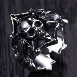 Sterling Silver Vintage Gothic Skull Ring