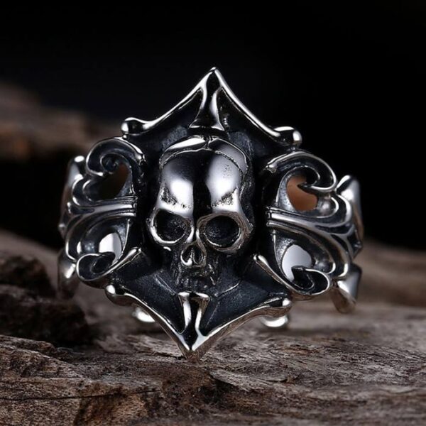 Sterling Silver Vintage Gothic Skull Ring