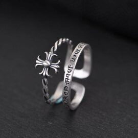 Women's Sterling Silver Cross Cuff Ring