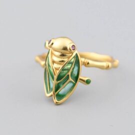Fashion Enameling Cicada Ring