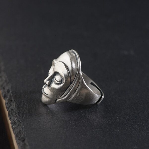 Men's 990 Silver Face Mask Ring