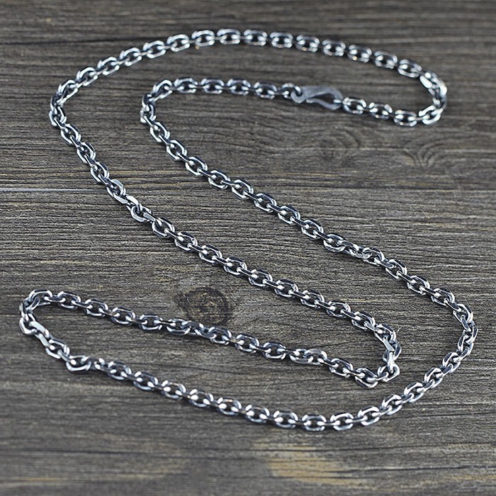 Mejuri Sterling Silver Men's Chain Necklaces: Cable Chain Tag Necklace Silver