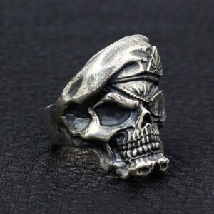 Sterling Silver Cyclopia Berets Skull Ring