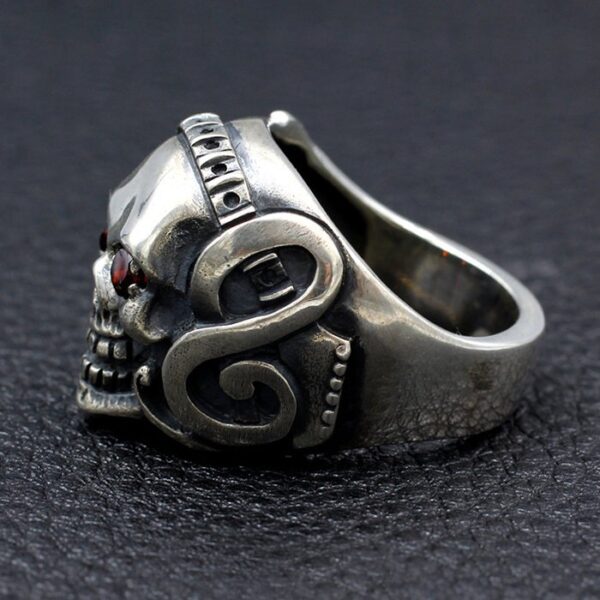 Sterling Silver Guitar Band Skull Ring