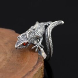 Men's Sterling Silver Lizard Ring