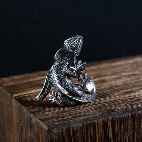 Men's Sterling Silver Lizard Ring