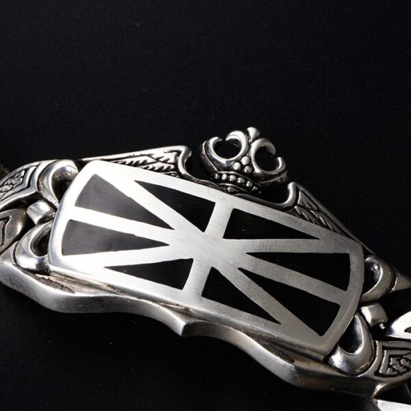 Sterling Silver United Kingdom Flag Bracelet