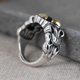 Silver Fleur De Lis Cross Ring