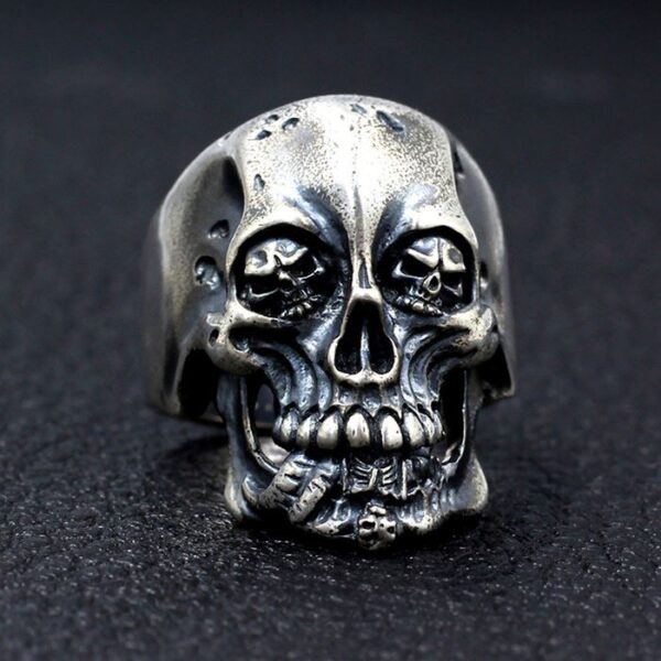 Silver King Of Skull Ring