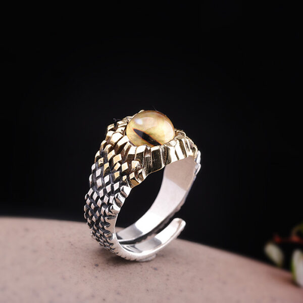 Sterling Silver Adjustable Tiger's Eye Ring