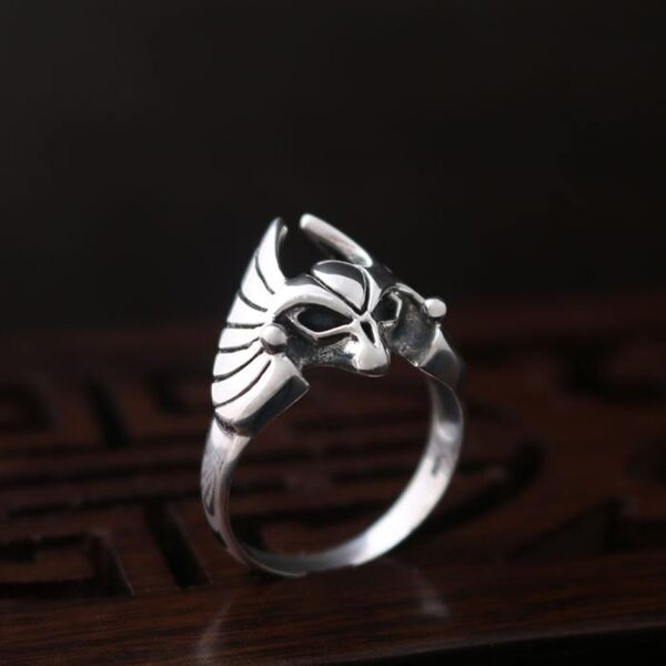 Sterling Silver Bat Skull Ring