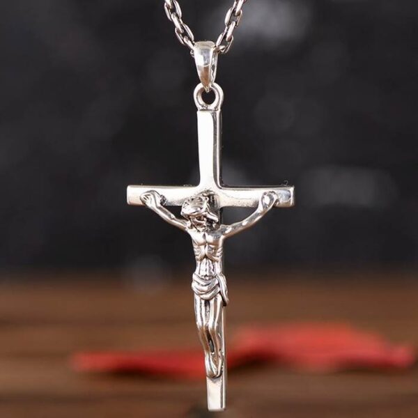 Sterling Silver Crucifix Cross Pendant Necklace