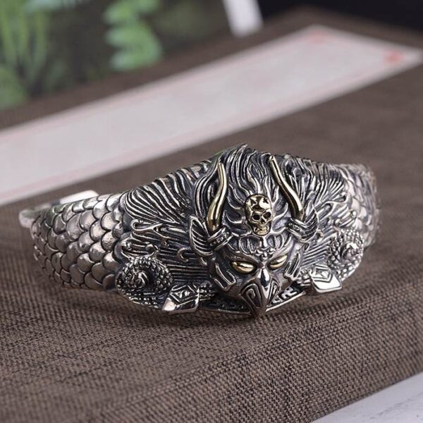 Sterling Silver Evil Eagle Cuff Bracelet