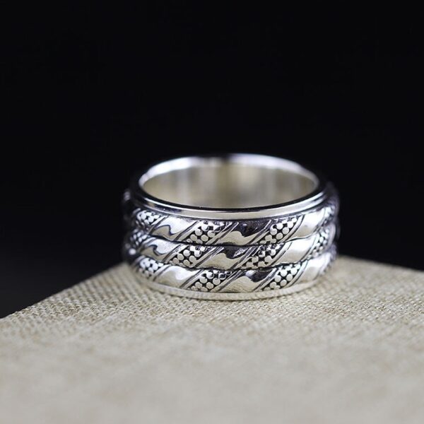 Sterling Silver Polished Spinner Ring