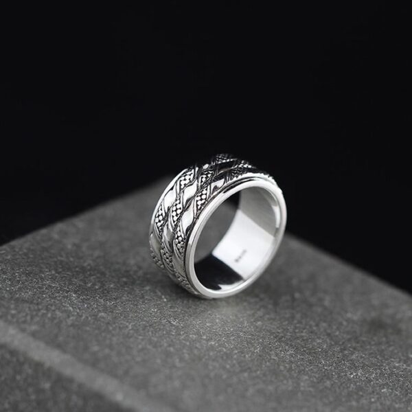Sterling Silver Polished Spinner Ring