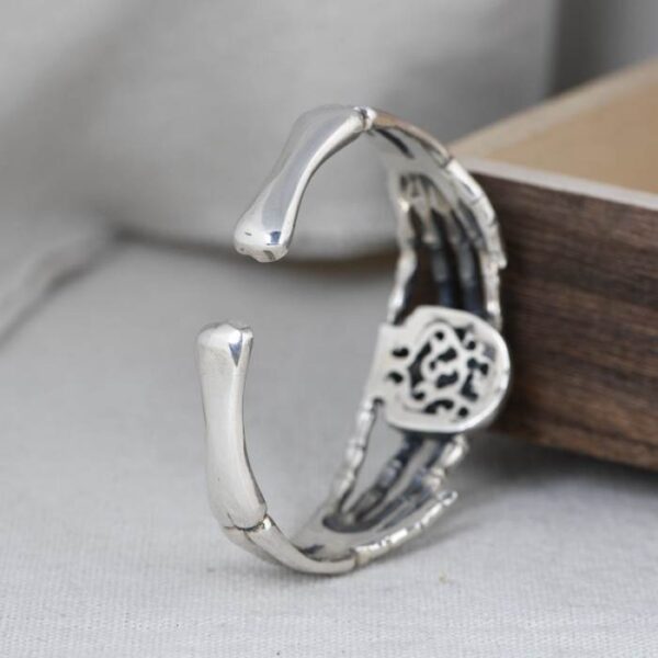 Sterling Silver Skeleton Hand Skull Cuff Bracelet