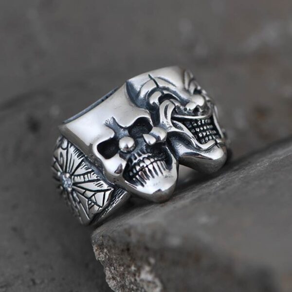 Double Clown Skull Ring