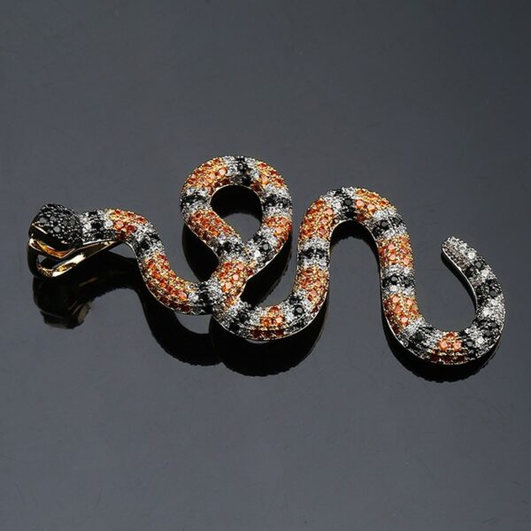 Copper Hip Hop Diamond Snake Necklace