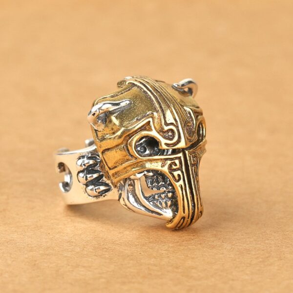 Sterling Silver Gladiator Skull Ring