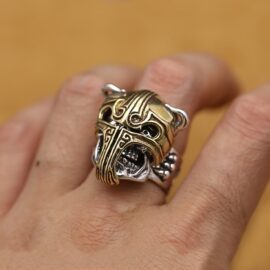 Sterling Silver Gladiator Skull Ring