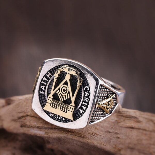 Sterling Silver High Polishing Masonic Ring