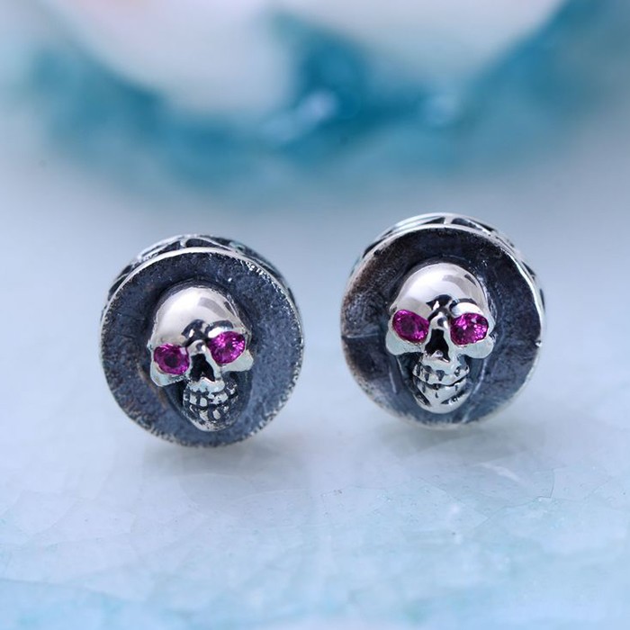 skull mens earrings