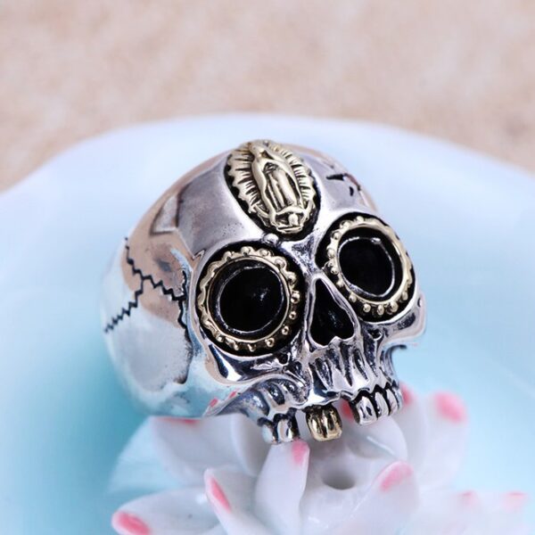 Sterling Silver Virgin Mary Skull Ring