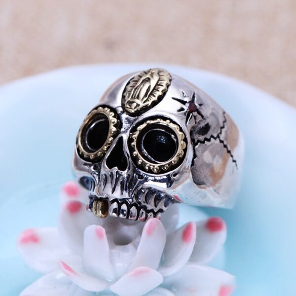 Sterling Silver Virgin Mary Skull Ring