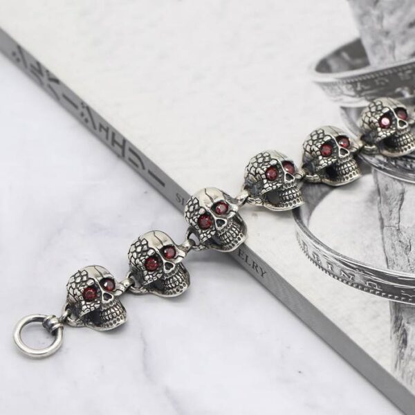 Silver Skull Beaded Bracelet