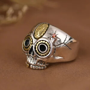 Silver Virgin Mary Skull Ring