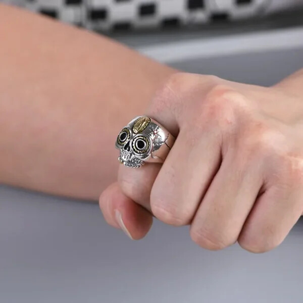 Silver Virgin Mary Skull Ring
