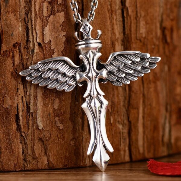 Sterling Silver Angel Wings Pendant Necklace